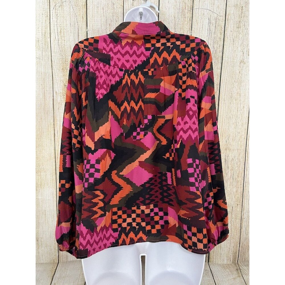 LaRoque Bailey Top Sz L Multicolor Geometric‎ Colorful Abstract Boho Artsy Indie - Picture 7 of 10
